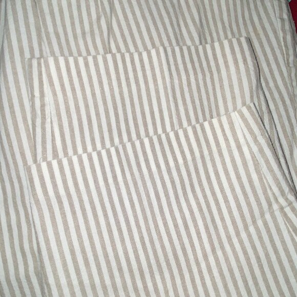 BRIGGS Petite New York Light grey & white striped pants w/ elastic waist Size 10 - Picture 7 of 8